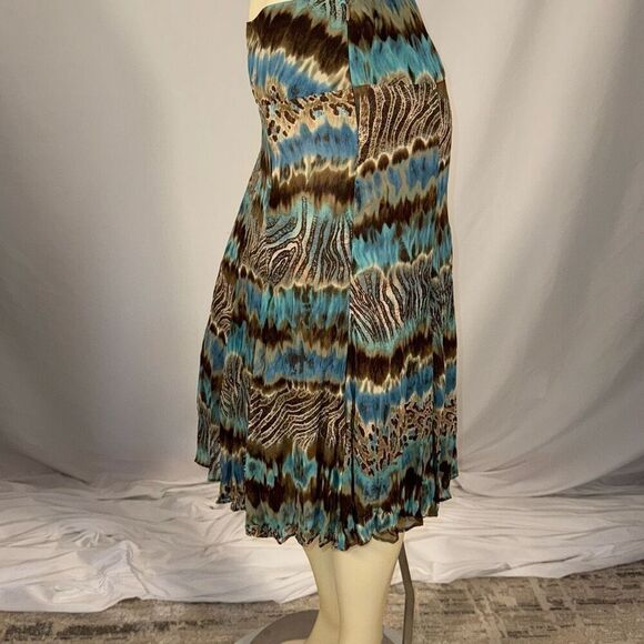 Vintage Animal Print Double Layered Chiffon Midi Skirt Size 4 - Picture 9 of 13